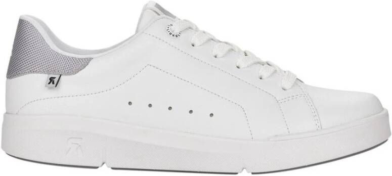 Rieker Witte Elegante Leren Sneakers White Dames