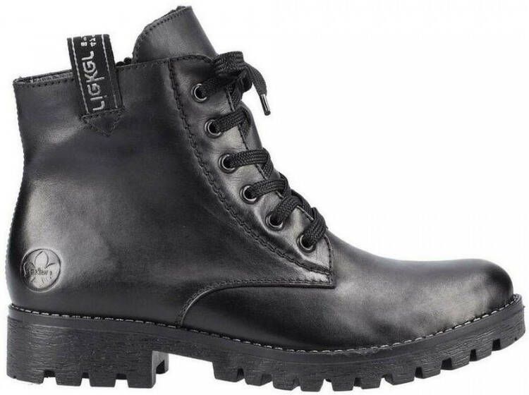 Rieker Casual Leather Booties Zwart Dames