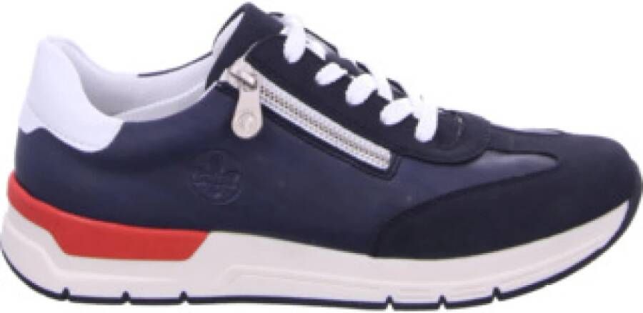 Rieker Sneakers met sleehak lage schoen vrijetijdsschoen veterschoen met touwachtige ritssluiting