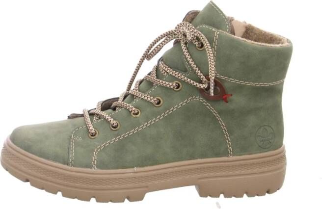 Rieker Veterschoenen enkellaars plateausool contrastnaad met binnenrits - Foto 2