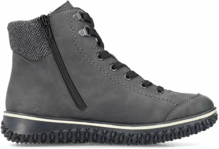 Rieker Koolstofgrijze Veterschoenen voor de Winter