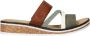 Rieker Comfort Slipper Groen Bruin Wit Bandjes Multicolor - Thumbnail 3