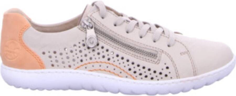 Rieker Comfort Veterschoenen in abrikoos