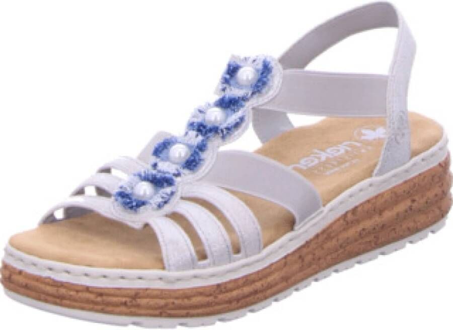 Rieker Plateausandalen Sandaal zomerschoen slip-on schoen met elastische inzetstukken aan de zijkant