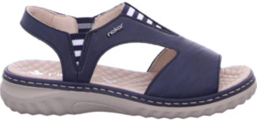 Rieker Sandalen zomerschoen sandalette instapschoen met contrasterende siernaad