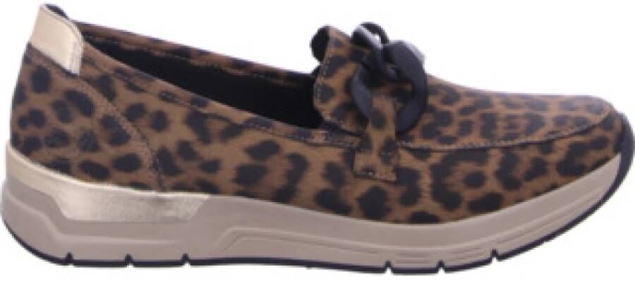 Rieker Loafers slippers slip-on sneakers lage schoen met modieuze decoratieve ketting