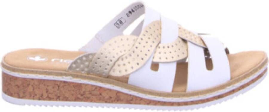 Rieker Slippers Zomerschoen slippers huisschoen sleehak met klein elastiek