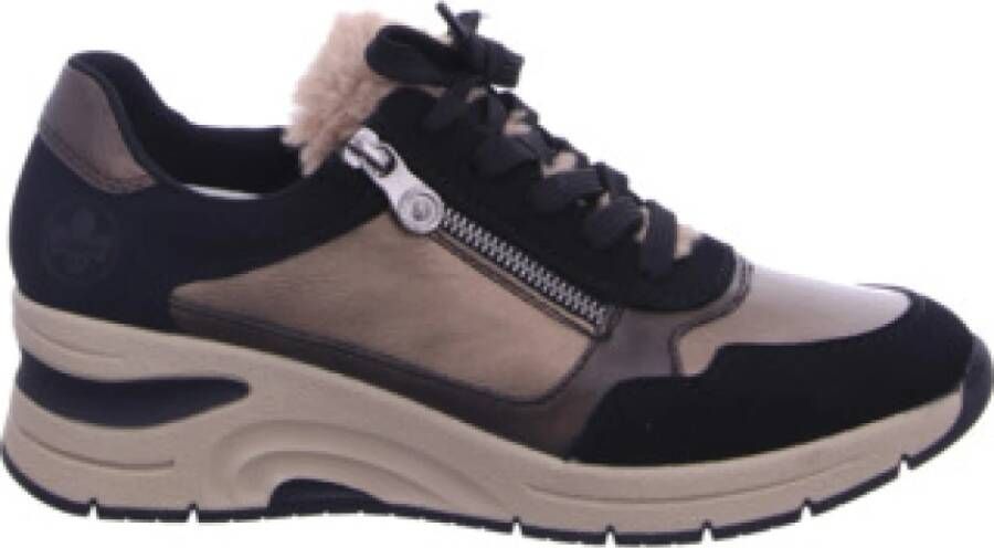Rieker Sneakers met sleehak vrijetijdsschoen lage schoen veterschoen met schachtversteviging