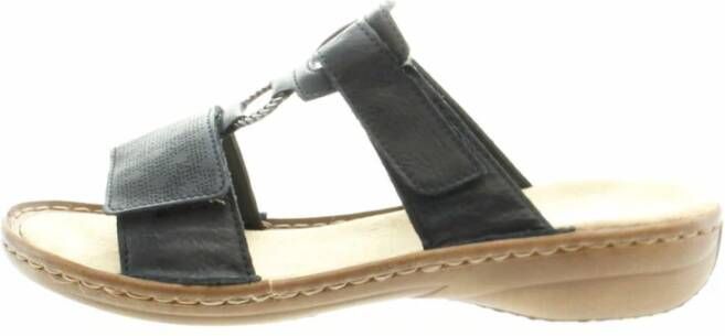 Rieker Slippers sleehak zomerschoen pantoffels met juwelenring - Foto 3