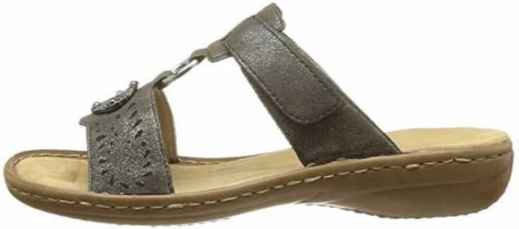 Rieker Slippers sleehak zomerschoen pantoffels met juwelenapplicatie - Foto 3