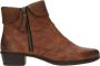 Rieker Comfortabele leren enkellaars met dubbele rits Brown Dames - Thumbnail 2