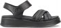 Rieker Comfortabele Leren Platte Sandalen Zwart Dames - Thumbnail 1