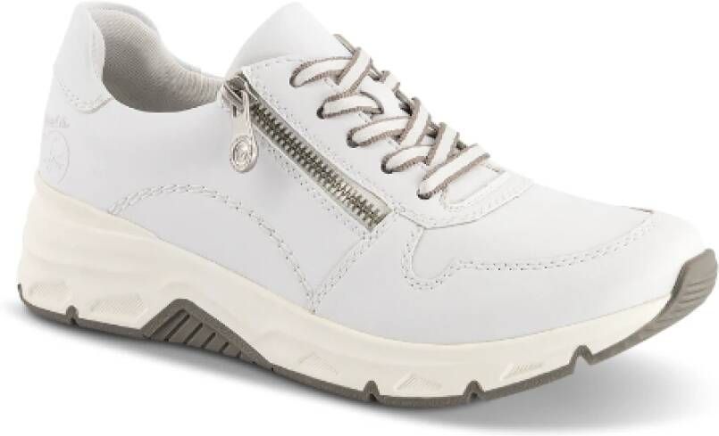 Rieker Comfortabele Leren Sneakers White Dames