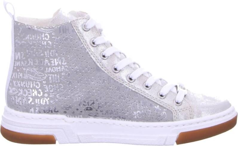 Rieker Sneakers high top sneaker vrijetijdsschoen veterschoen met plateauzool