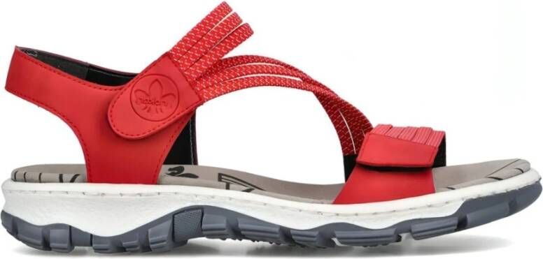 Rieker Flat Sandals Rood Dames