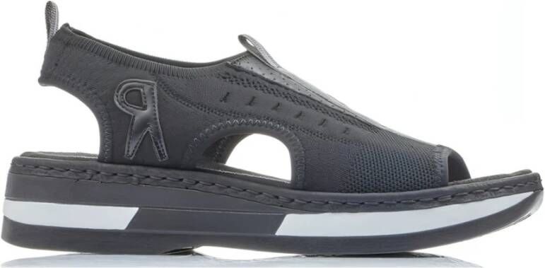 Rieker Flat Sandals Zwart Dames