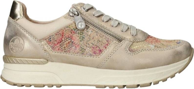 Rieker Gouden Print Sneaker met Rits Multicolor Dames