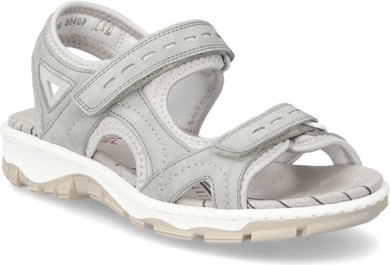 Rieker Grijze Casual Platte Sandalen Vrouwen