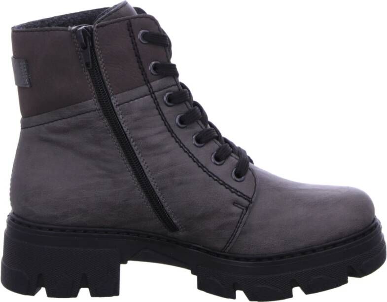 Rieker Grijze Damessandalen Stijlvolle Veterschoenen