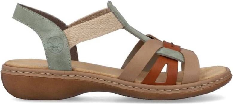 Rieker Groene Casual Platte Sandalen Multicolor Dames - Foto 2