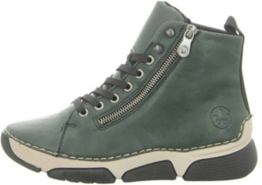Rieker Sneakers vrijetijdsschoen lage schoen veterschoen met contraststiksels
