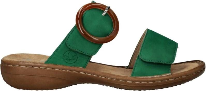 Rieker Groene Zomer Slipper met Gesp Green Dames