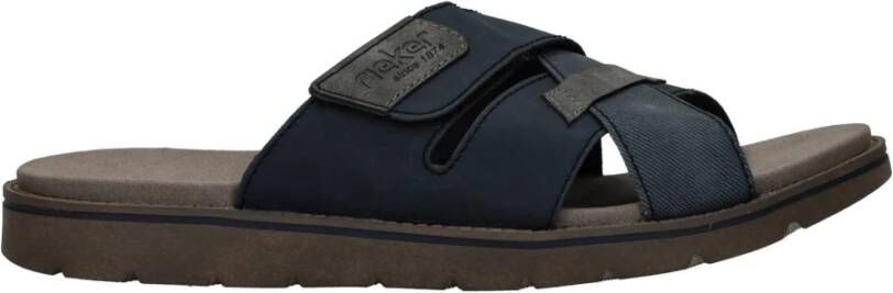 Rieker Heren Jeansblauwe Comfort Slipper Blue Heren