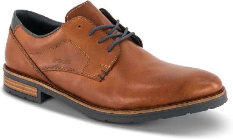 Rieker Heren leren veterschoenen Brown Heren