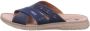 Rieker Blauwe Gekruiste Banden Leren Slipper Blue Heren - Thumbnail 2