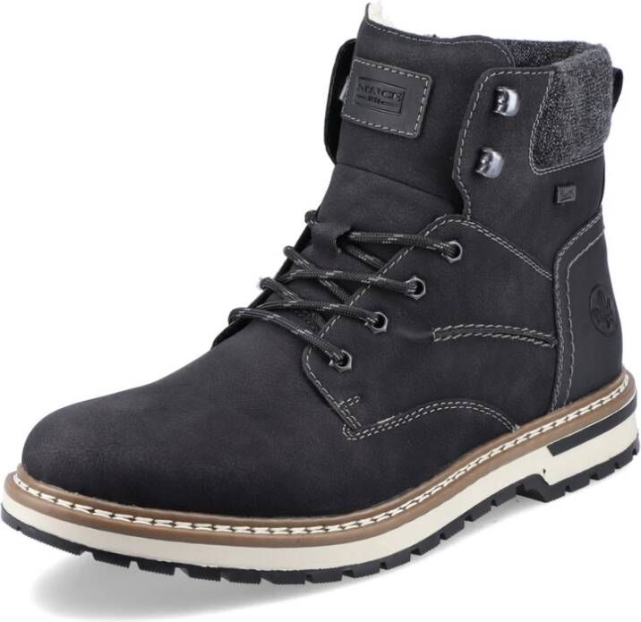 Rieker Warm Gevoerde Veterschoenen Black Heren