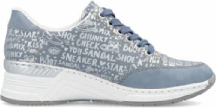 Rieker Sneakers bedrukt met letters vrijetijdsschoen lage schoen veterschoen