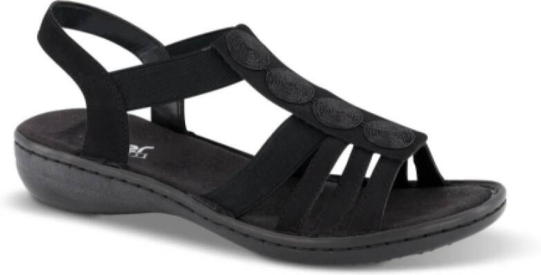Rieker Klassieke platte sandalen voor dames Black Dames