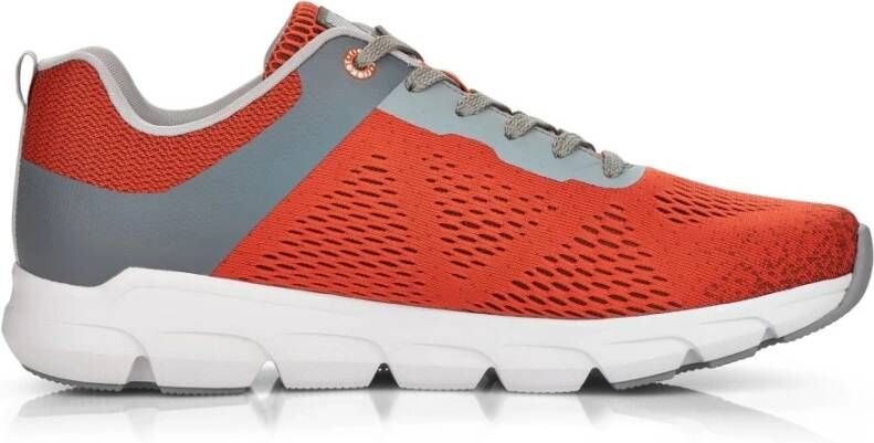 Rieker Kleurrijke Herensneakers met Memosoft Comfort Orange Heren