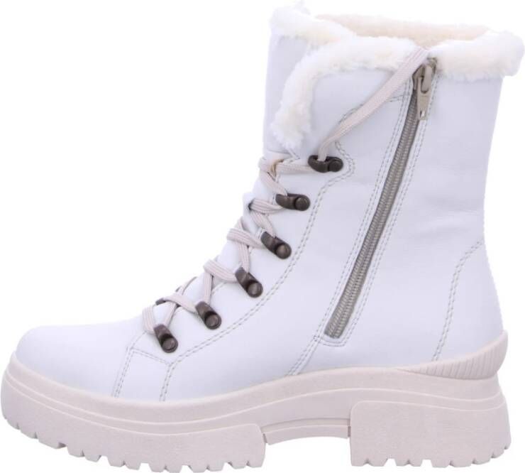 Rieker Leren Enkellaarzen met Lamsvel White Dames