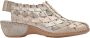 Rieker Lage Hak Glitter Open Teen Schoenen Beige Dames - Thumbnail 3