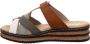 Rieker Slippers sleehak zomerschoen pantoffels met praktisch klittenband - Thumbnail 1