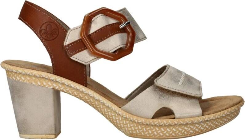 Rieker Metallic en Bruin Sandalette met Hak Multicolor Dames