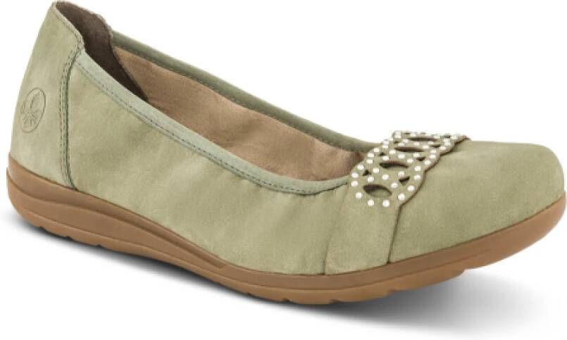 Rieker Mintgroene Comfort Ballerina`s Green Dames