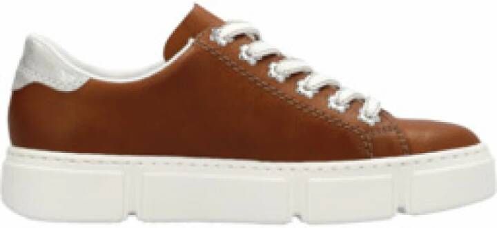 Rieker Plateausneakers Vrijetijdsschoen veterschoen met zij-embossing vrijetijdsschoen lage schoen veterschoen
