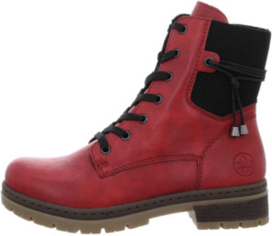 Rieker Winterlaarsjes veterschoenen enkellaars blokhak met warme voering