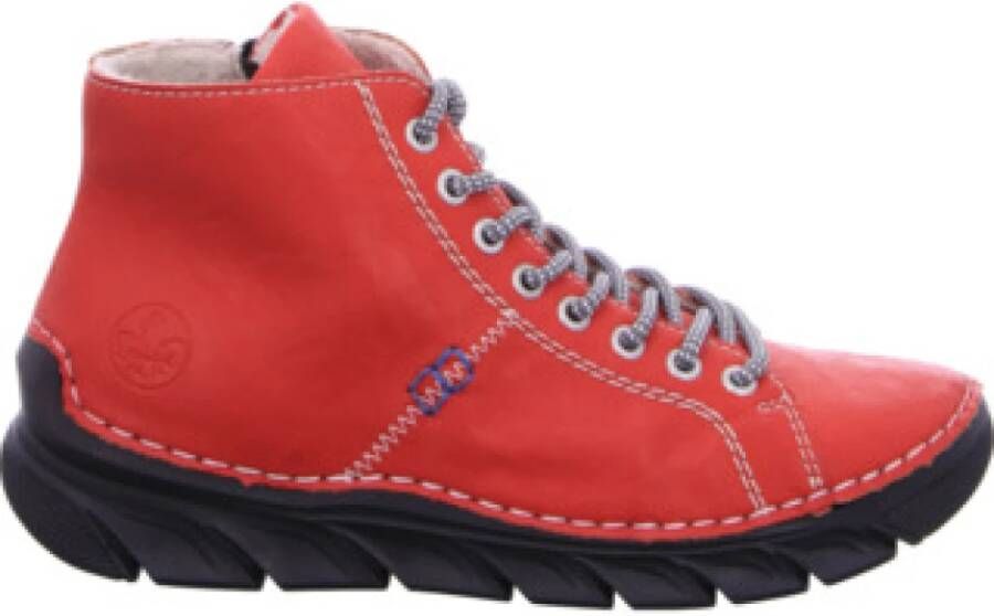 Rieker Hoge veterschoenen veterschoen high top sneaker veterschoen met contraststiksel