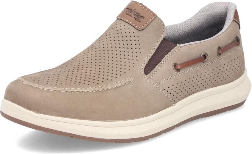Rieker Instappers Bootschoen taupe H-leest Leer - Foto 5