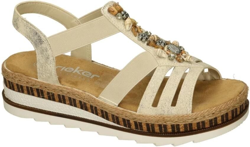 Rieker Sandaal 'Sandalette Damen V7949 90 Textil in beige' beige