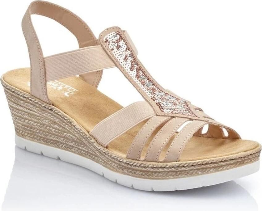 Rieker Altrosa Roze Platte Sandalen Pink Dames
