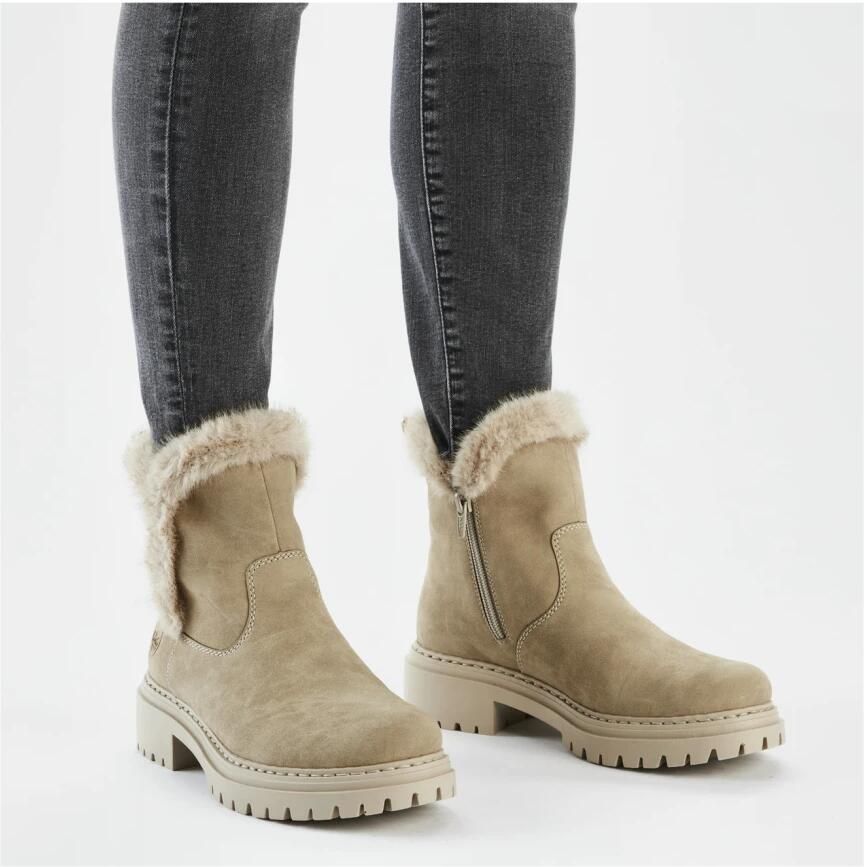 Rieker Winterlaarsjes winterlaarzen profielzool hakken met binnenrits