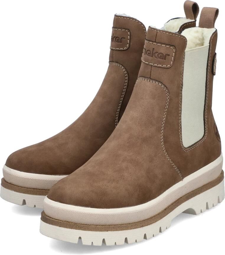 Rieker Winterlaarzen Chelseaboots plateauboots enkellaars met ritssluiting aan de binnenkant