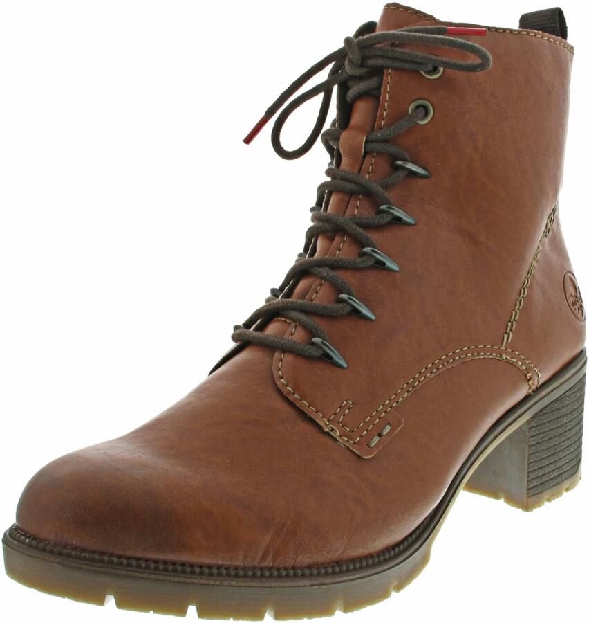 Rieker Veterlaarsjes veterschoenen blokhak met binnenrits - Foto 3