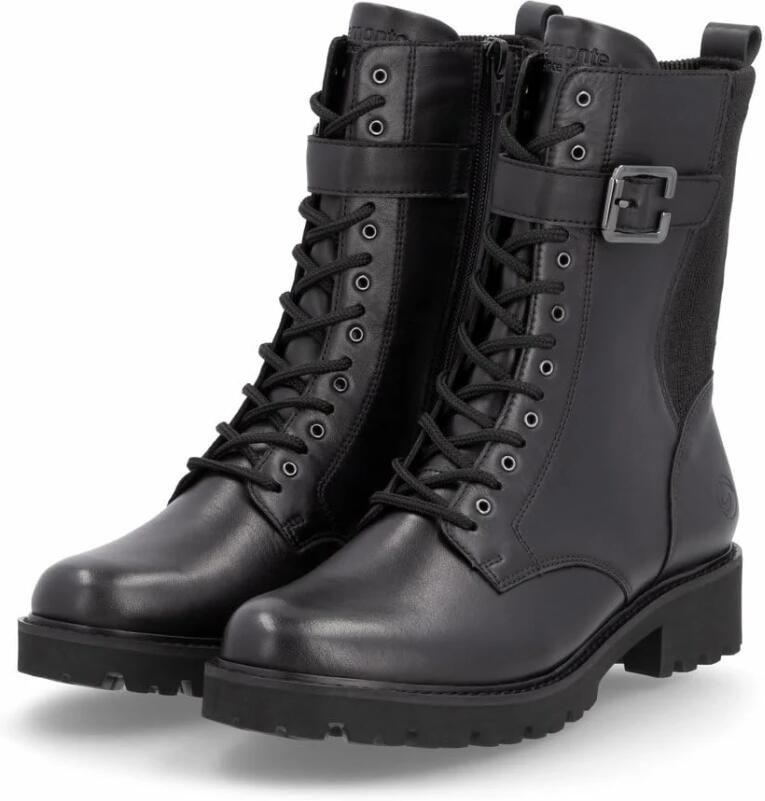 Remonte Veterlaarsjes blokhak veterschoenen met decoratieve gesp - Foto 2