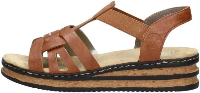 Rieker Bruine Synthetische Platte Sandaal met Unieke Zool Brown - Foto 6