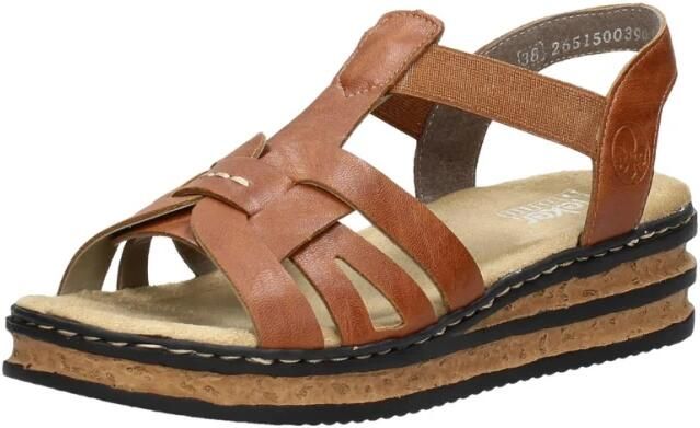 Rieker Bruine Synthetische Platte Sandaal met Unieke Zool Brown - Foto 5